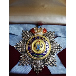 Звезда Ордена Святого Андрея Первозванного (c короной и хрусталём)